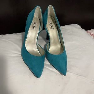 a.n.a teal heels size 8